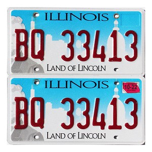 2022 Illinois License Plates Pair #BQ33413