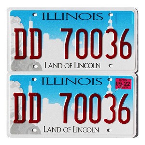 2022 Illinois License Plates Pair #DD70036