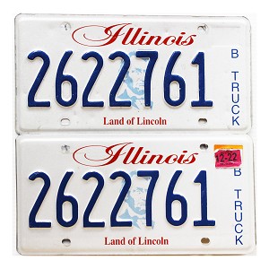 2022 Illinois Truck License Plates Pair #2622761B