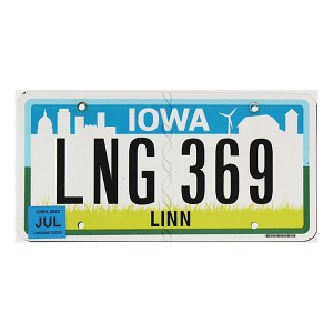 2022 Iowa License Plate #LNG369
