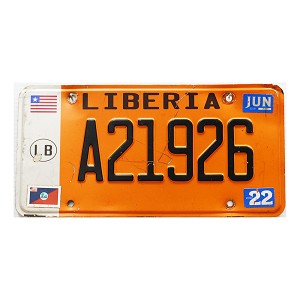 2022 Liberia License Plate #A21926