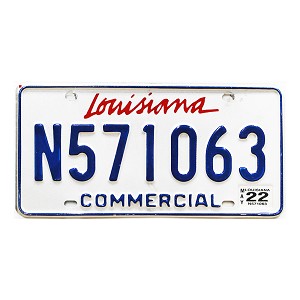 2022 Louisiana Commercial License Plate #N571063