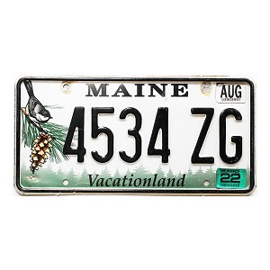 2022 Maine License Plate #4534ZG