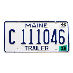 2022 Maine Trailer License Plate #C111046