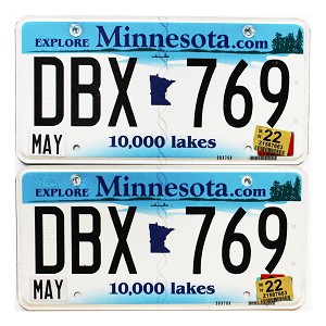 2022 Minnesota License Plates Pair #DBX769