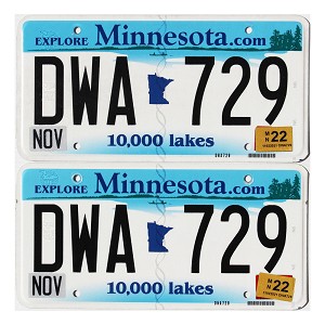2022 Minnesota License Plates Pair #DWA729