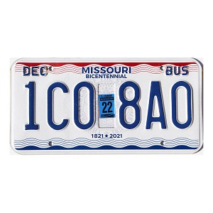 2022 Missouri Bus License Plate #1C08A0
