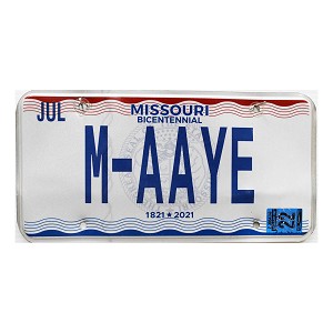 2022 Missouri Vanity License Plate #MAAYE