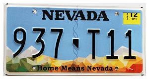 2022 Nevada License Plate #937T11