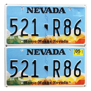 2022 Nevada License Plates Pair #521R86