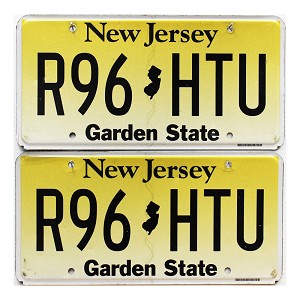 2022 New Jersey License Plates Pair #R96HTU