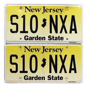 2022 New Jersey License Plates Pair #S10NXA