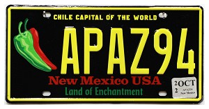 2022 New Mexico Chile License Plate #APAZ94