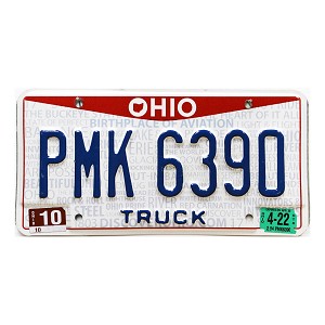 2022 Ohio Truck License Plate #PMK6390