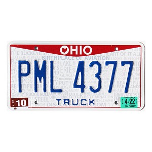 2022 Ohio Truck License Plate #PML4377