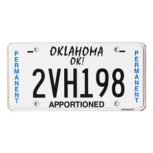 2022 Oklahoma Apportioned License Plate #2VH198
