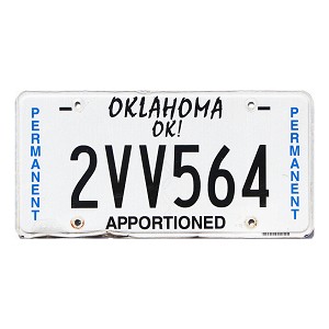2022 Oklahoma Apportioned License Plate #2VV564
