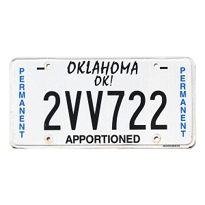 2022 Oklahoma Apportioned License Plate #2VV722