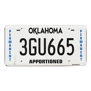 2022 Oklahoma Apportioned License Plate #3GU665