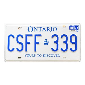2022 Ontario License Plate #CSFF339