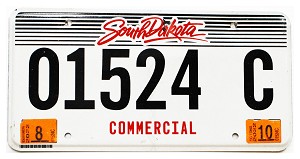 2022 South Dakota Commercial License Plate #01524C