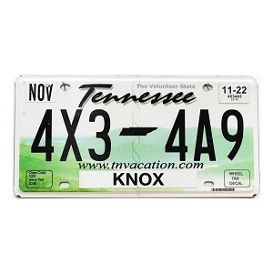 2022 Tennessee License Plate #4X34A9