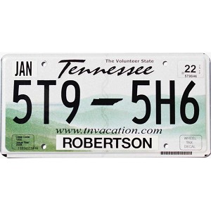 2022 Tennessee License Plate #5T95H6