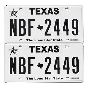 2022 Texas License Plates Pair #NBF2449