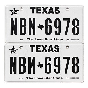 2022 Texas License Plates Pair #NBM6978