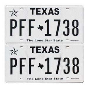 2022 Texas License Plates Pair #PFF1738
