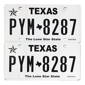 2022 Texas License Plates Pair #PYM8287