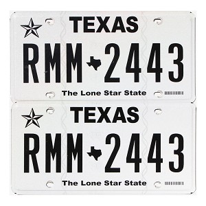 2022 Texas License Plates Pair #RMM2443