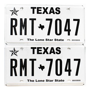 2022 Texas License Plates Pair #RMT7047