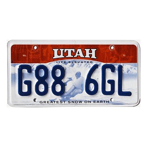 2022 Utah Ski License Plate #G886GL