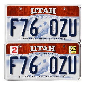 2022 Utah Ski License Plates Pair #F760ZU
