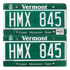 2022 Vermont License Plates Pair #HMX845