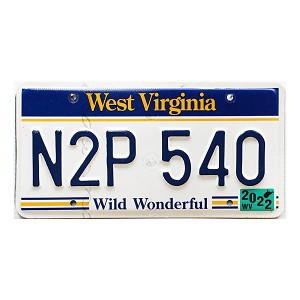 2022 West Virginia License Plate #N2P540
