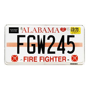 2023 Alabama Firefighter License Plate #FGW245