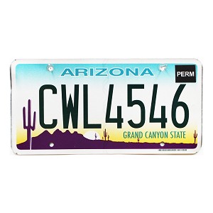 2023 Arizona Permanent License Plate #CWL4546