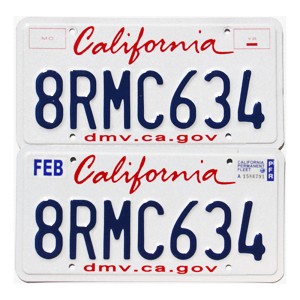 2023 California Fleet License Plates Pair #8RMC634