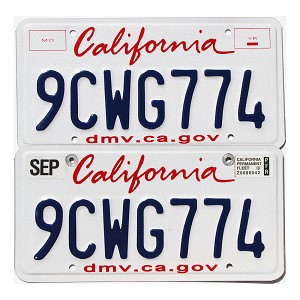 2023 California Fleet License Plates Pair #9CWG774