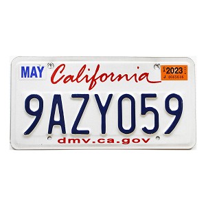 2023 California License Plate #9AZY059