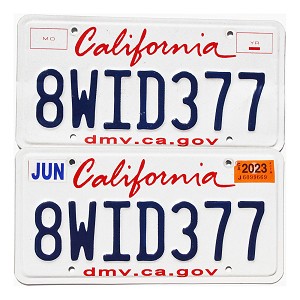 2023 California License Plates Pair #8WID377