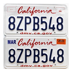 2023 California License Plates Pair #8ZPB548