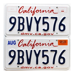 2023 California License Plates Pair #9BVY576