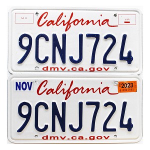 2023 California License Plates Pair #9CNJ724
