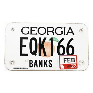 2023 Georgia Motorcycle License Plate #EQK166