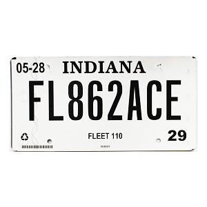 2023 Indiana Fleet License Plate #862ACE