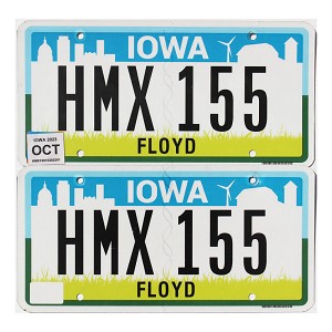 2023 Iowa License Plates Pair #HMX155
