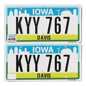 2023 Iowa License Plates Pair #KYY767